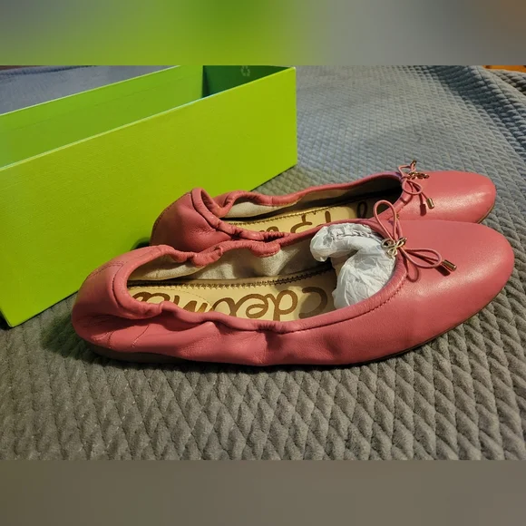 Sam Edelman Pink Ballet Flats With Bow, Size 10 - Picture 3 of 10